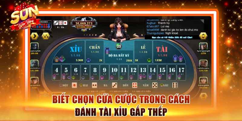 Biết chọn cửa cược trong cách đánh Tài Xỉu gấp thếp