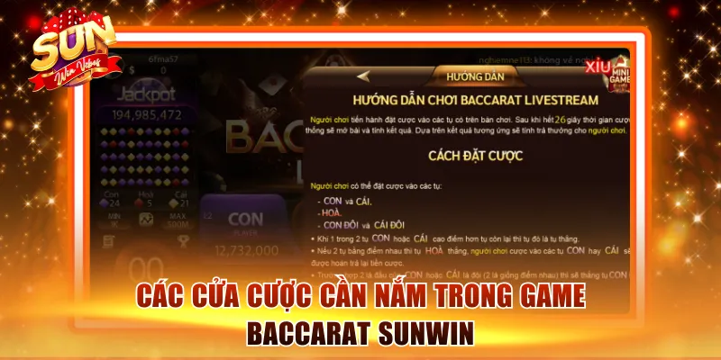Các cửa cược cần nắm trong game