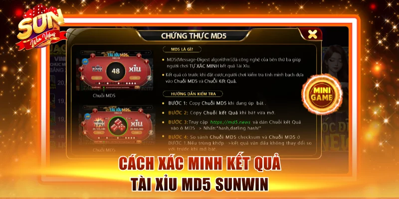 Cách xác minh kết quả tài xỉu MD5 Sunwin